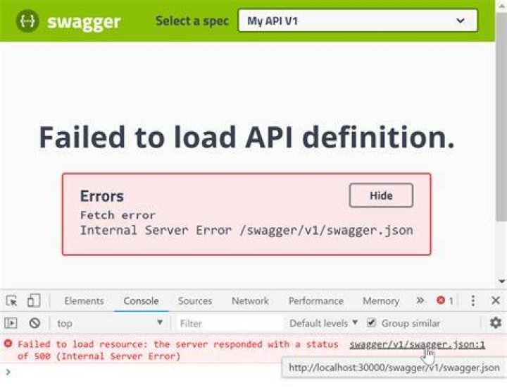 500 Error when setting up Swagger in asp .net CORE / MVC 6 app