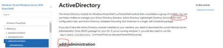 ActiveDirectory Module Page
