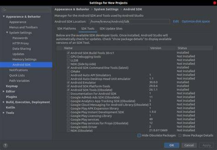 Android sdkmanager tool not found
