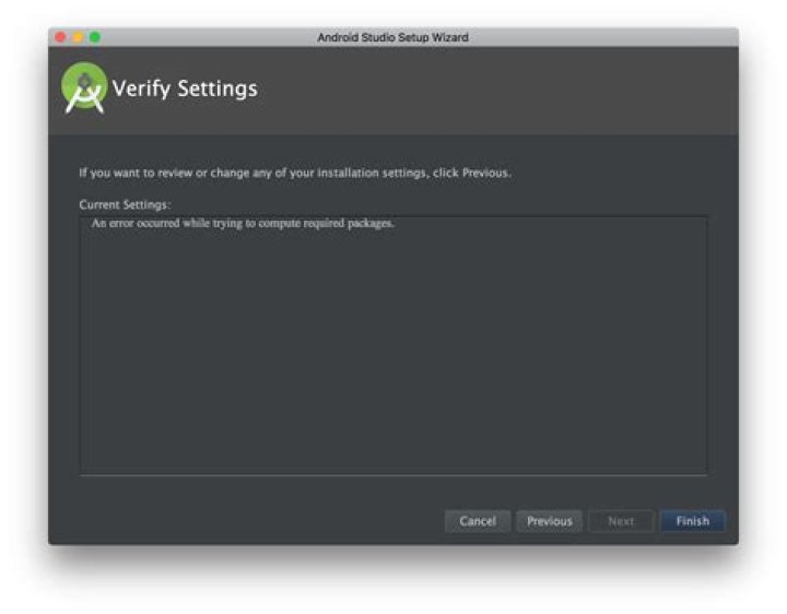 Android studio error: An error occurred while trying to compute required packages