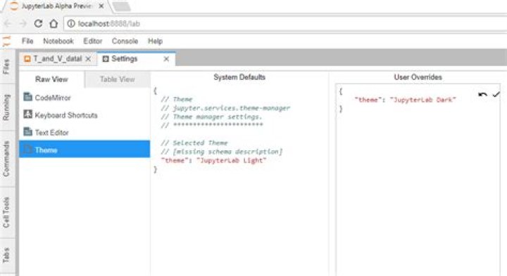 Apply dark theme to jupyter lab