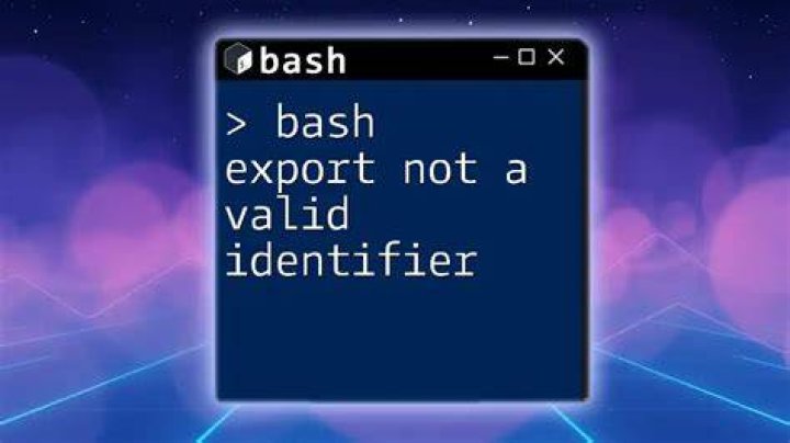 -bash: export: `=': not a valid identifier