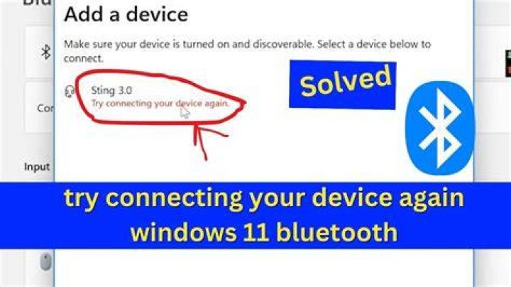 Bluetooth - Try connecting your device again