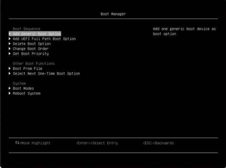 Boot console screenshot