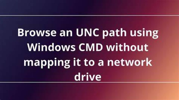 Browse an UNC path using Windows CMD without mapping it to a network drive