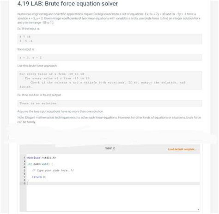 Brute Force Equation Solver using Nested For Loops