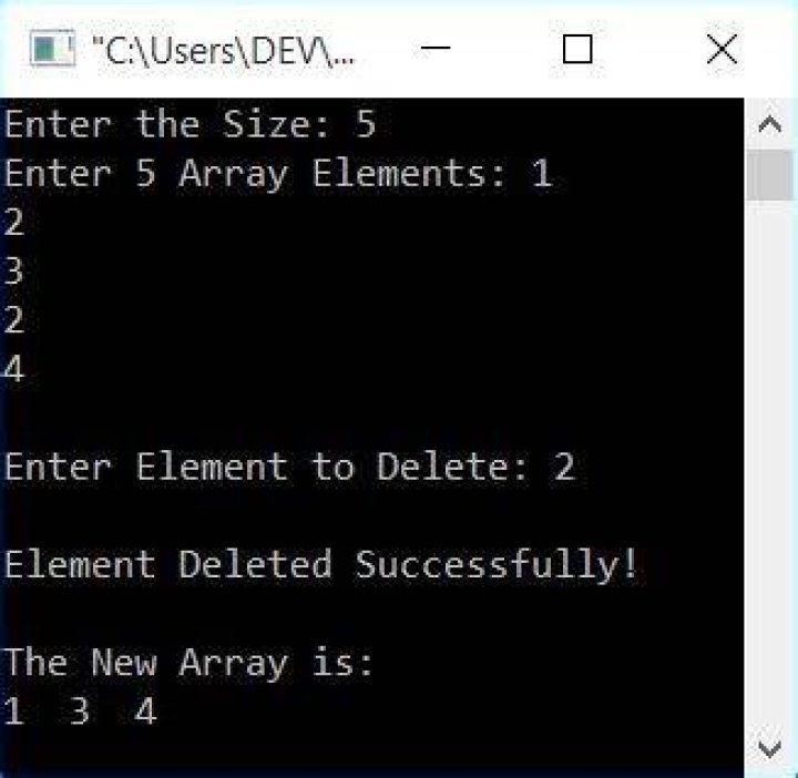 C: delete array