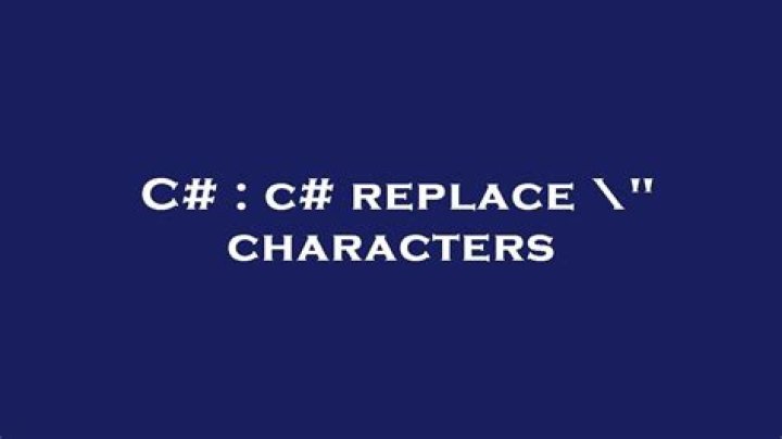 c# replace \
