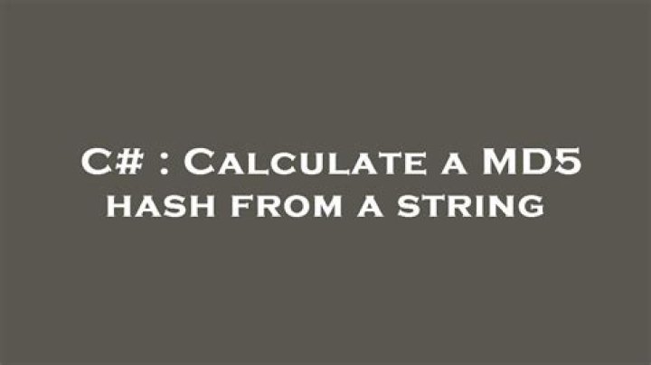 Calculate a MD5 hash from a string