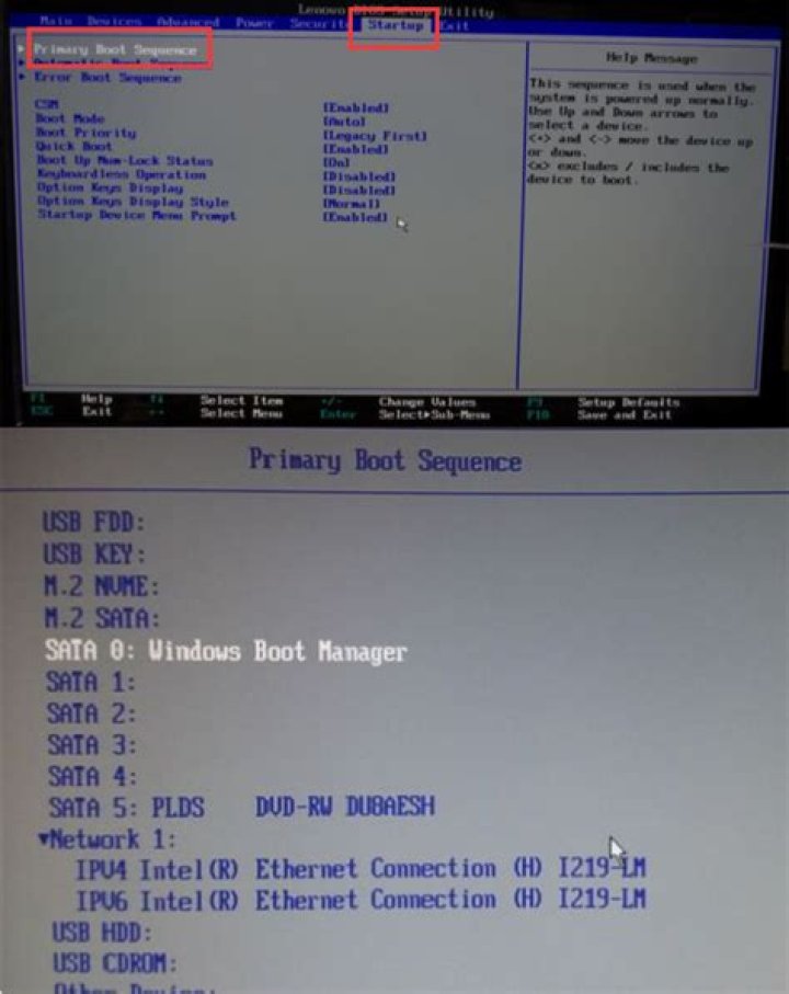 Can't change the boot order in BIOS