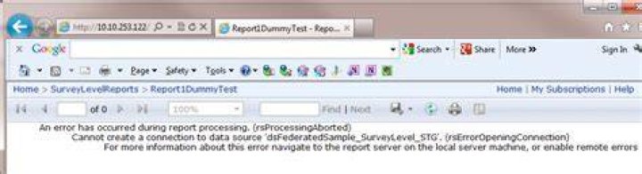 Cannot create a connection to data source Error (rsErrorOpeningConnection) in SSRS