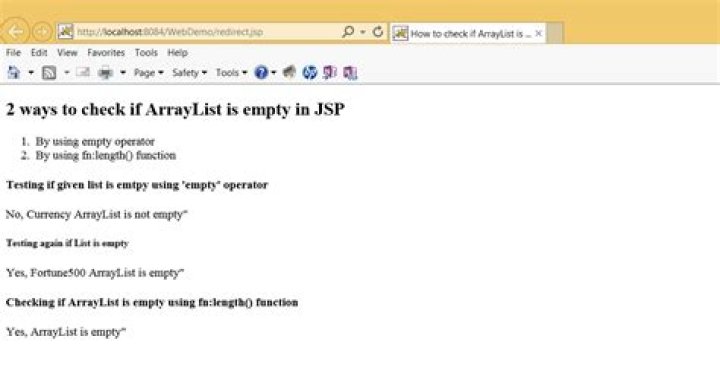 Check a collection size with JSTL