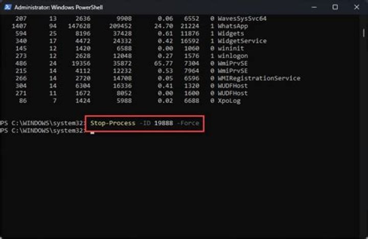 Check and kill process vm