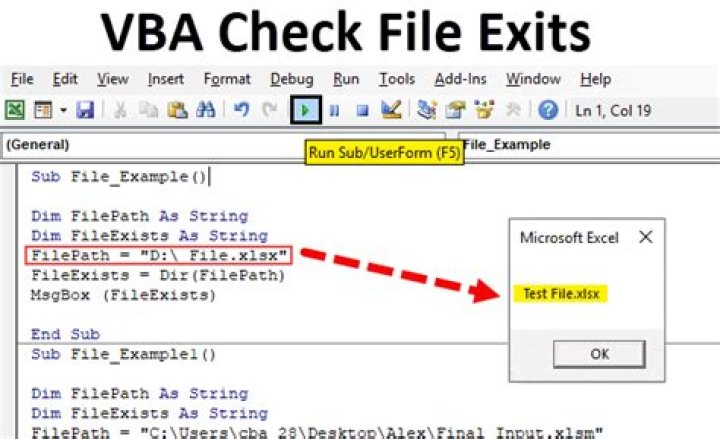 Check if the file exists using VBA