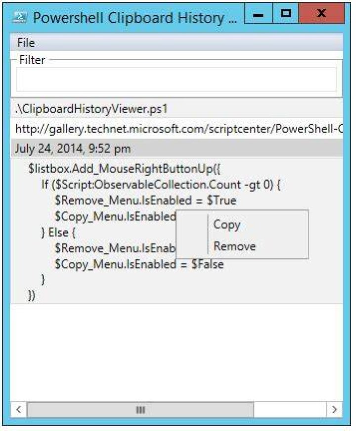 Clipboard history viewer GUI