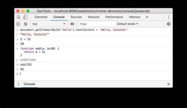 console output - expected