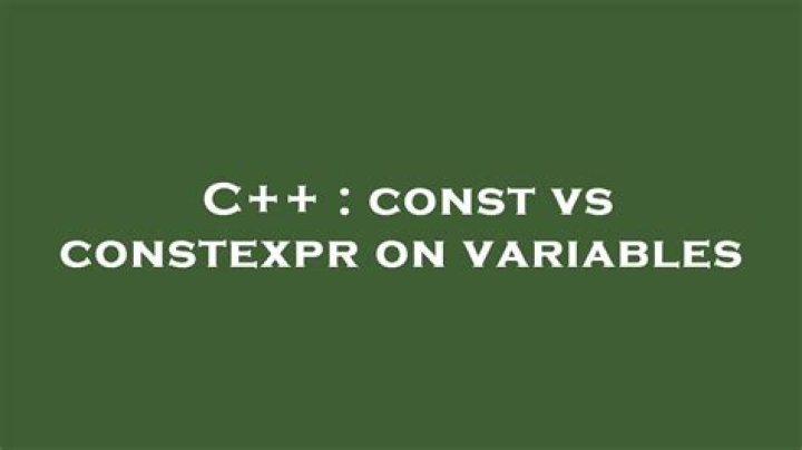 const vs constexpr on variables