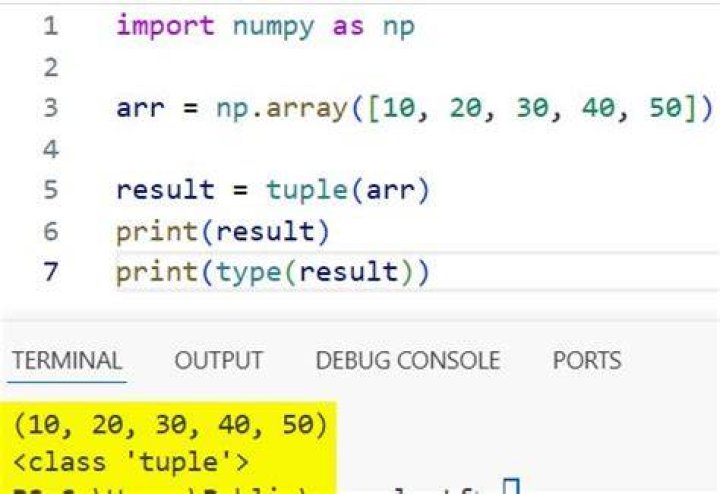 Convert numpy array to tuple