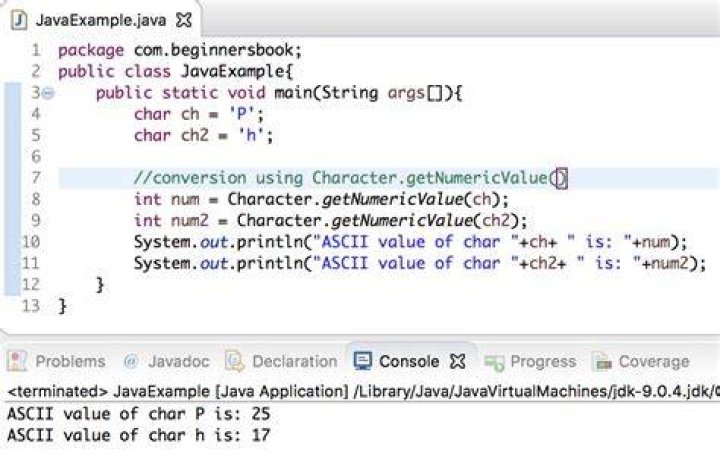 Converting characters to integers in Java