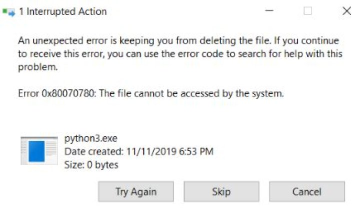 Corrupted python.exe file