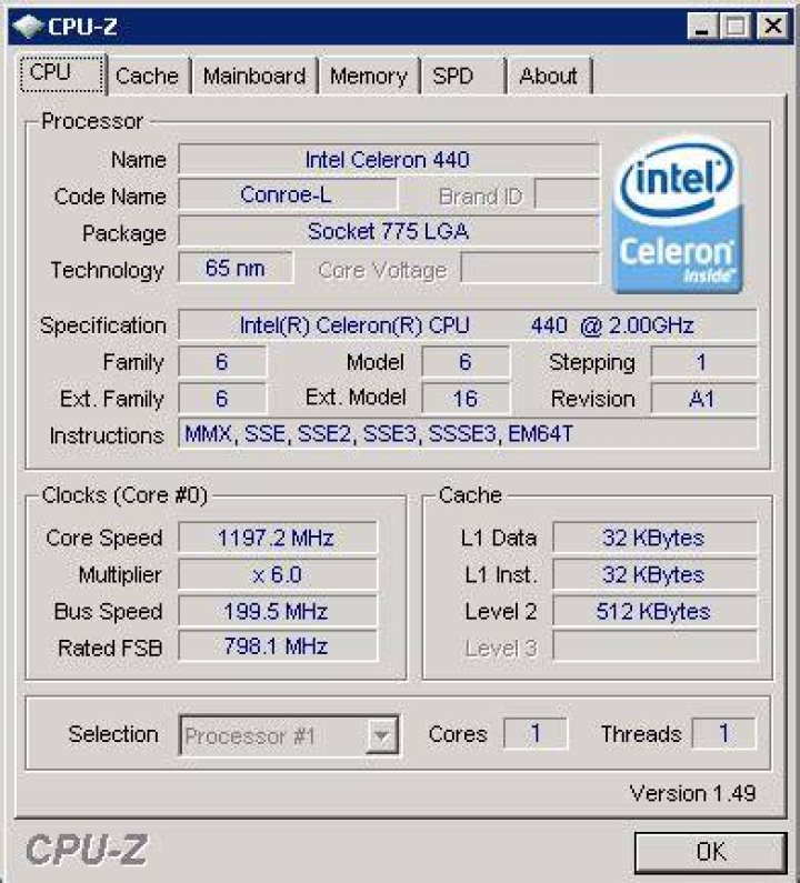 CPU-Z output