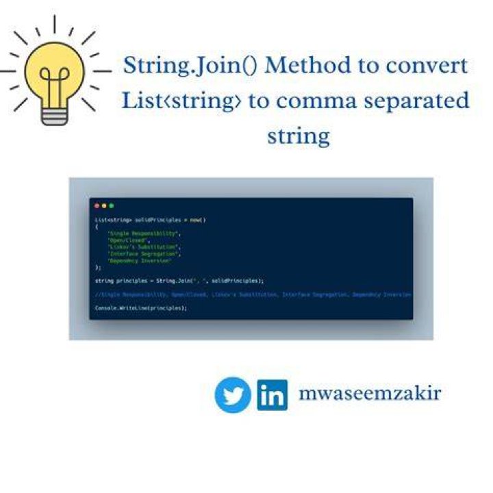 Creating a comma separated list from IList<string> or IEnumerable<string>
