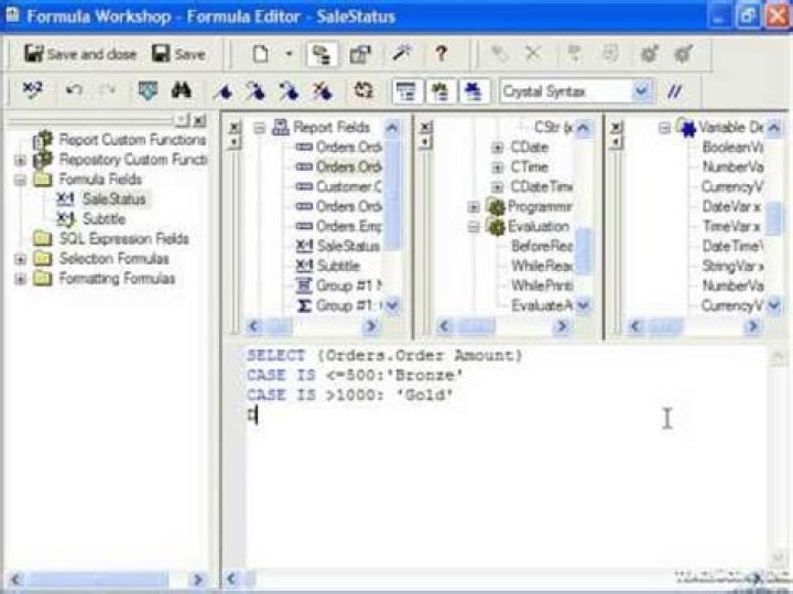 Crystal Reports Else If statement