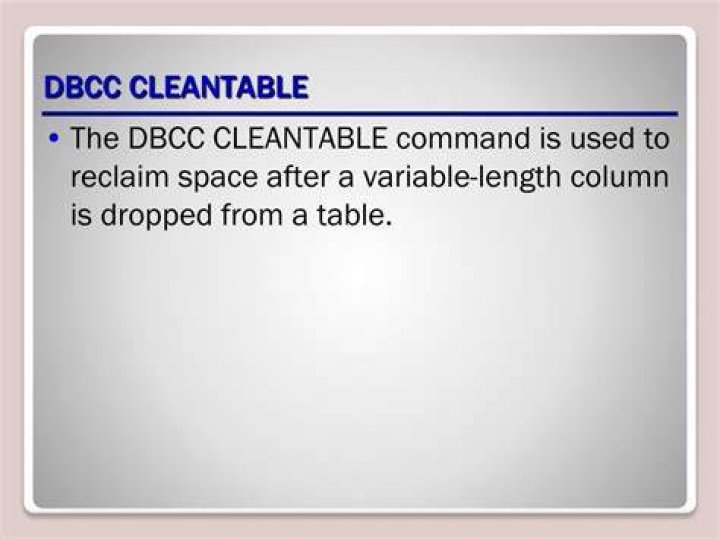 DBCC CLEANTABLE is not freeing used space