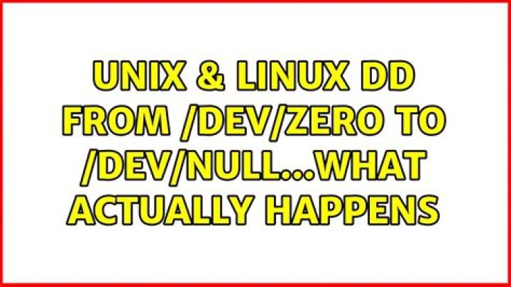 DD from /dev/zero to /dev/null...what actually happens