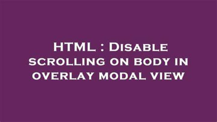 Disable Scrolling on Body