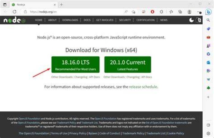 Download NodeJS for Win/Mac/Source Code buttons