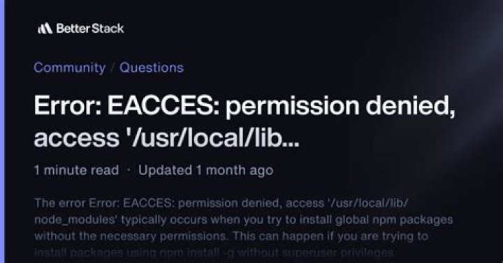 Error: EACCES: permission denied