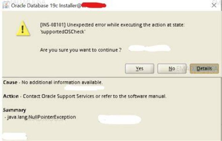 Error while installing Oracle 19c on Redhat 8.1