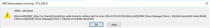 Error while trying to retrieve text for error ORA-01019