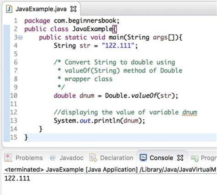 Exception on using Double.valueOf() method