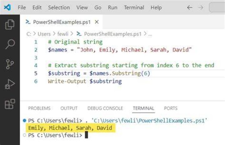 Extract a substring using PowerShell