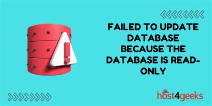Failed to update database because the database is read only