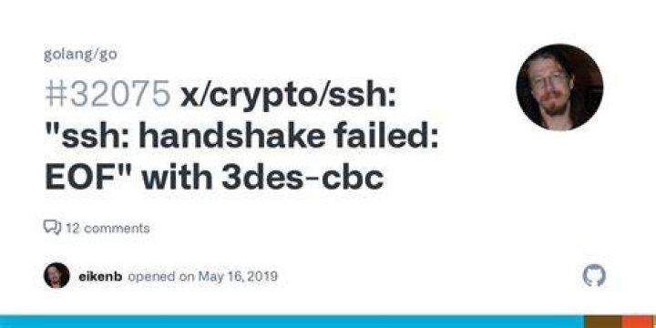 golang: ssh: handshake failed: EOF