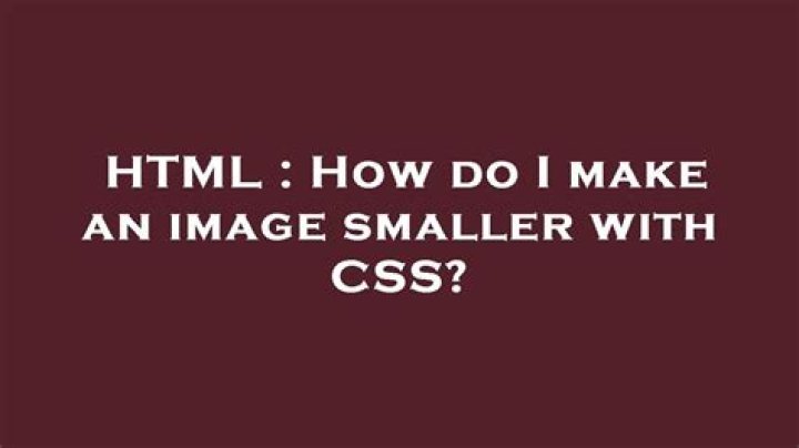 How do I make an image smaller with CSS?