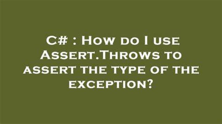 How do I use Assert.Throws to assert the type of the exception?