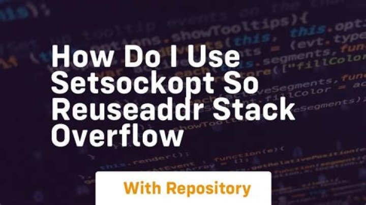 How do I use setsockopt(SO_REUSEADDR)?