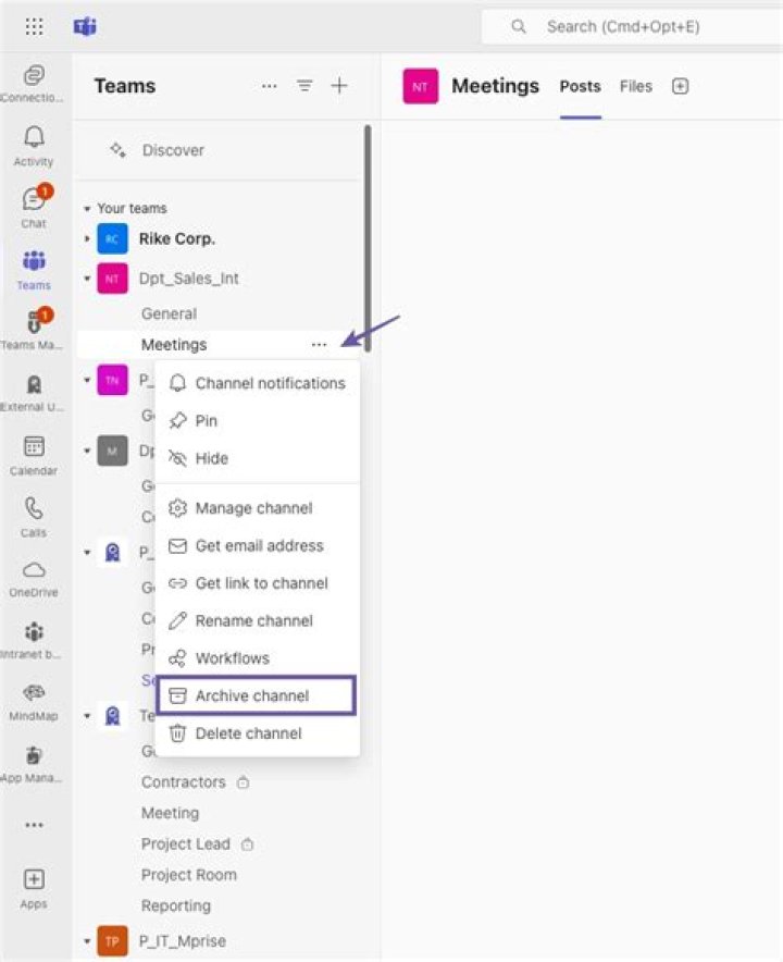 How do you archive a channel in Teams?