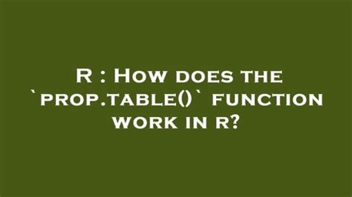 How does the `prop.table()` function work in r?