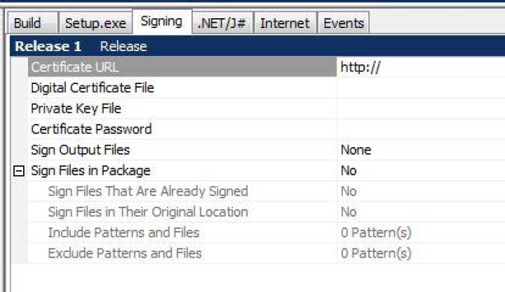 How to add code signing certificate to setup file using Installshield in visual studio 2012?