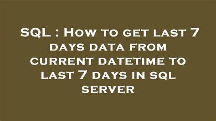 How to aggregate 7 days in SQL