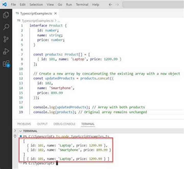 How to define an array of strings in TypeScript interface?