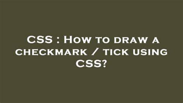 How to draw a checkmark / tick using CSS?