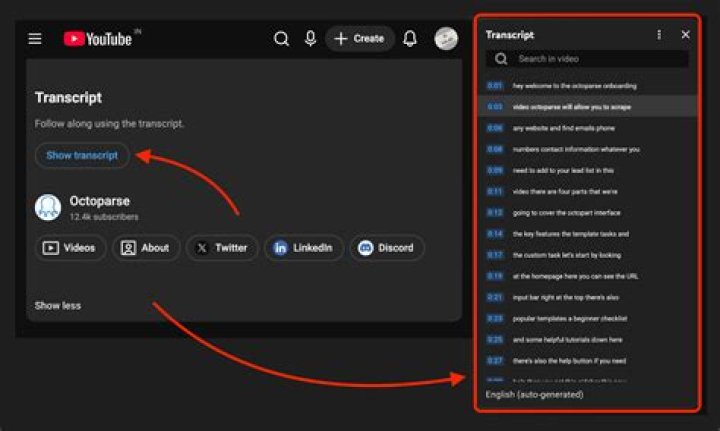 How to extract closed caption transcript from YouTube video?