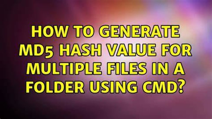 How to generate MD5 hash value for multiple files in a folder using cmd