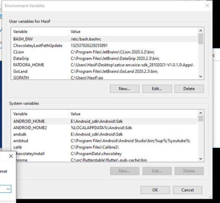 How to get to Environment Variables from Run